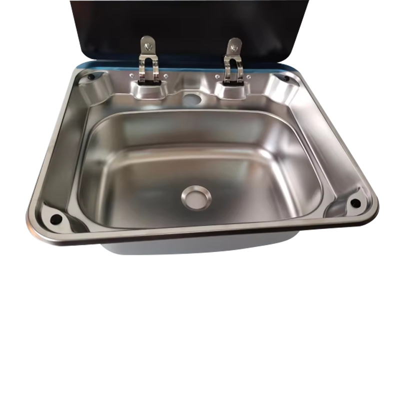 304 Stainless Steel Single Bowl With Glass Rectangular Caravan Rv Motorhome Sink