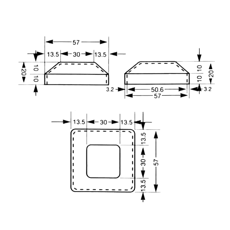 Square 128.5mm Height 54.6mm Oem Stamping Process Custom Sheet Metal Steel Stackable Steel Stacking Foot For Stacking Shelf