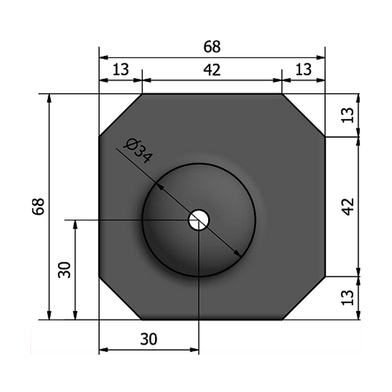 Round Square Mild Steel Metal 68mm*68mm*32.7mm,Height*3mm Thickness 3mm Stillages Pallet Feet Cup